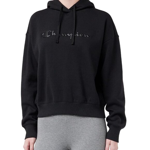 NWT Champion Women's Powerblend Fleece Pullover Hoodie Black Size 2XL $60 8C89 - Picture 1 of 4